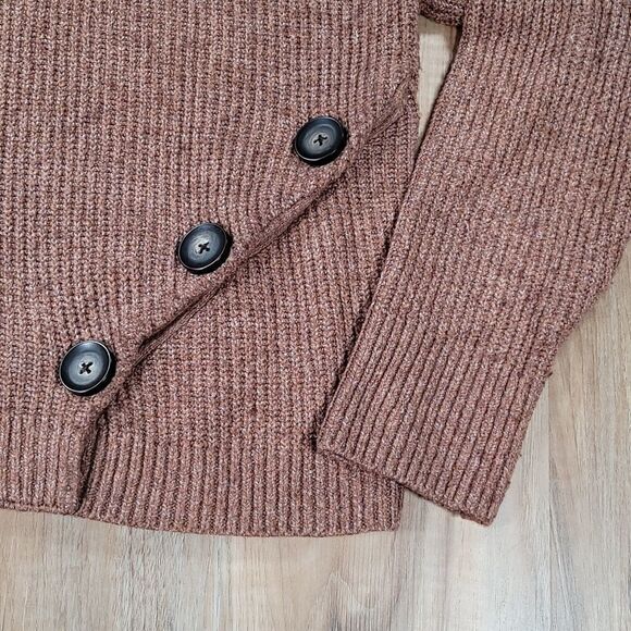 🔹️Anthropologie Yes Lola Rust Colored Cowl Neck Sweater Small - Picture 5 of 10